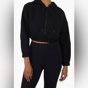 90 Degree By Reflex Black Cropped Hoodie